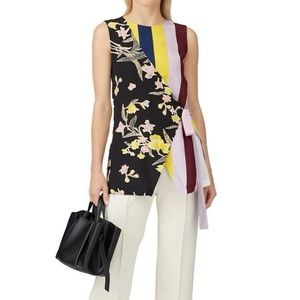 (A10) Diane von Furstenberg Sedona Sleeveless Tie-Front Silk Top Size M, GUC